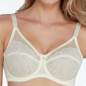 Wacoal Retro Chic Full Figure Underwire Bra White Ivory, size 38DD